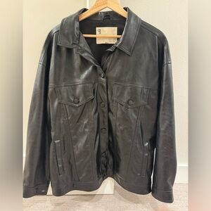 The Weston Faux Leather Boyfriend Jacket by Pilcro - Women- Size M - Pre-Owned